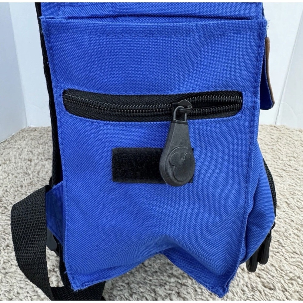 Walt Disney World Backpack WDW 1971 Blue Brown Trim Classic Mickey Mouse Pockets - Picture 9 of 14